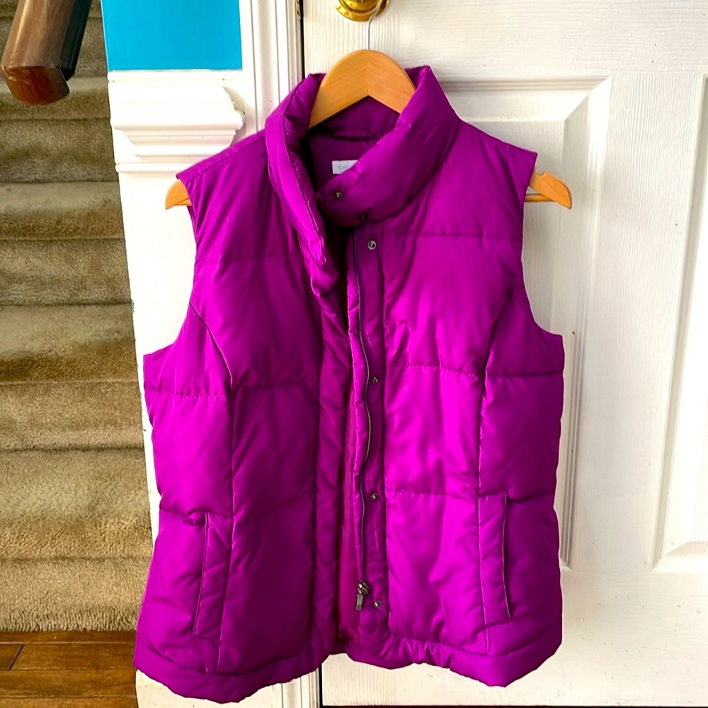 Charter Club vest misses L. Purple. Like new condition.